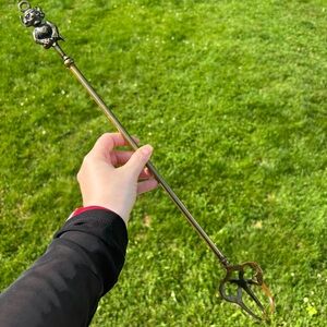Vintage Brass Devil Fire Poker/Log Moving Tool